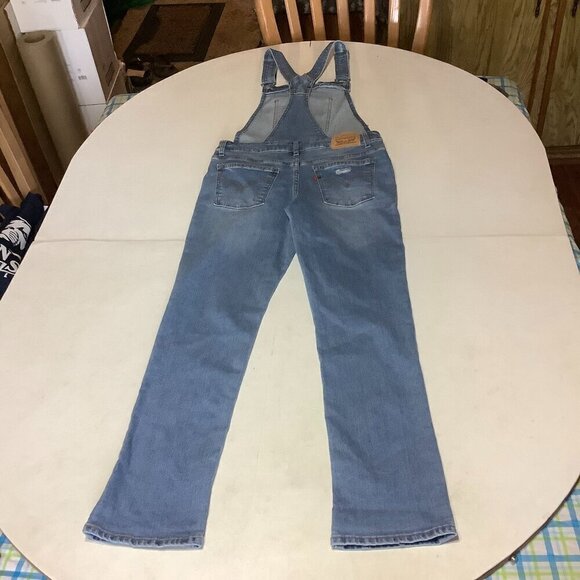 Girl's Levi Strauss Denim Blue Jean Bib Overalls Distressed Size  Reg  14 - Picture 3 of 9